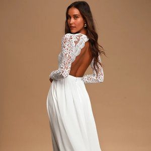 Lulu's Awaken My Love white long race dress
